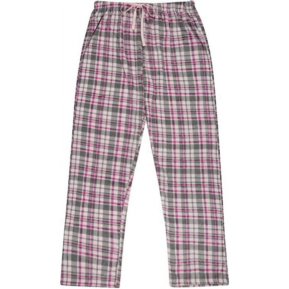 North 15 Women's Super Cozy Minky Fleece Plaid Pajama Bottom-L1527-Des16-M