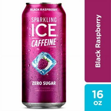 Pack of 2 - Sparkling Ice Caffeinated Black Raspberry Flavored Sparkling Water Can 16 fl oz