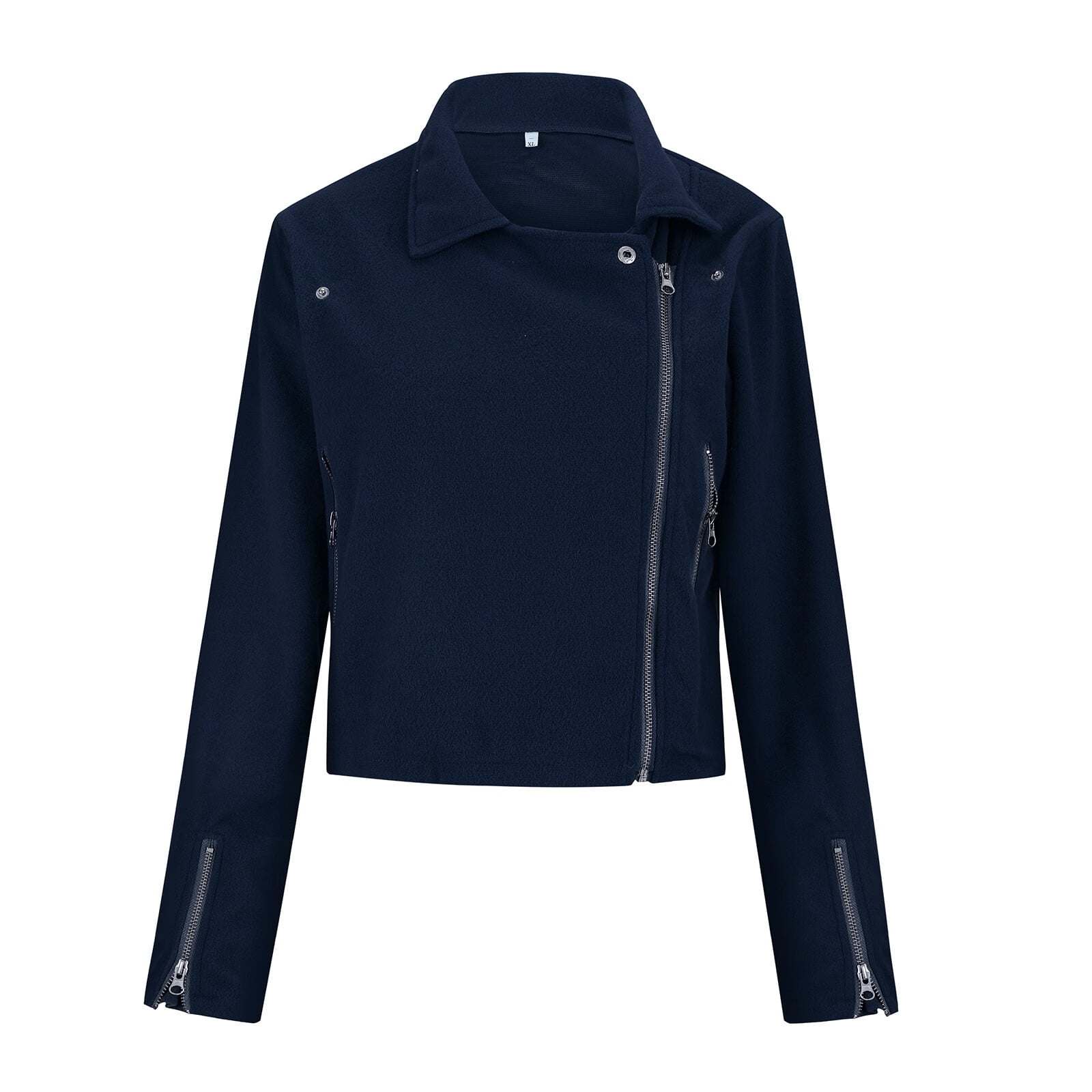 〖TOTO〗Overcoats For Women Fashion Women V-Neck Short Sleeve Slim Long Sleeve Short Motorcycle Jacket Faux Suede Biker Jacket Solid Color Casual Coats ...