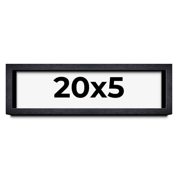 20x5 IN Shadow Box Frame Black | 1 Inches Deep Real Wood Farmhouse Shadowbox Display Frame | UV