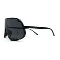 thumbnail image 4 of Extra Oversized Curved Shield Robotic 80s Sport Sunglasses All Black, 4 of 4