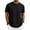 Black C, variant on Men Ribbed Short Sleeve Henley Shirt Partial Button Placket Slim Fit Casual Wear for Street Daily Activities