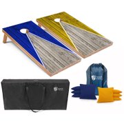 Tailgating Pros Pyramid Cornhole Board Set w/ Bean Bags and Carrying Case - 4'x2' Regulation Corn Hole Toss Game - Optional LED Lights
