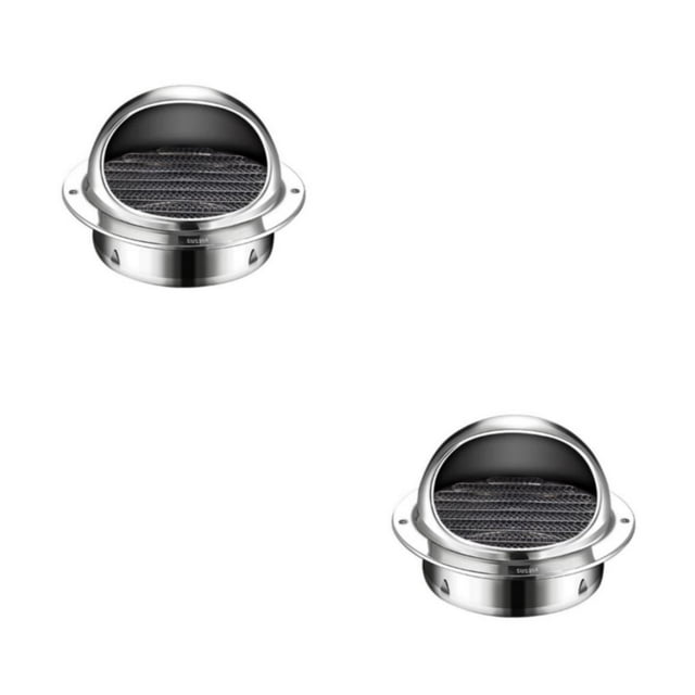 Thinsony Extracteur Externe Universel à Nez Rond Durable et Robuste Grille d'Aération en Acier Inoxydable Résistant aux Intempéries 80mm 2ensemble