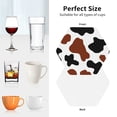 thumbnail image 6 of Rateoe Brown Black Cow Drawing Drink Coasters Set of 4 Leather Coasters Spill Protection for Table Desk,Durable and Non Slip Leather Coaster ,4 Inches Drink Mats-Hexagon, 6 of 6