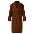 thumbnail image 7 of Bovemsi Trench Coats Women's Autumn And Winter Simple Double Breasted Long Sleeved Lapel Button Woolen Jacket Fall Winter Clothes L, 7 of 7