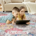 thumbnail image 3 of Toyoso 5x7 Area Rug Living Room Rugs - Washable Vintage Floral Soft Thin Large Rug Indoor Floor No Slip Rug Carpet for Bedroom Under Dining Table Home Office Decor - Multi Red, 3 of 8
