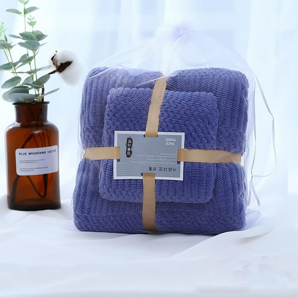 Decoración del hogar, Toallitas, Toallas, Toallas de baño, Toalla absorbente de terciopelo coral al por mayor Juego de dos piezas Juego de toallas de baño de regalo engrosadas Un juego de toallas de b