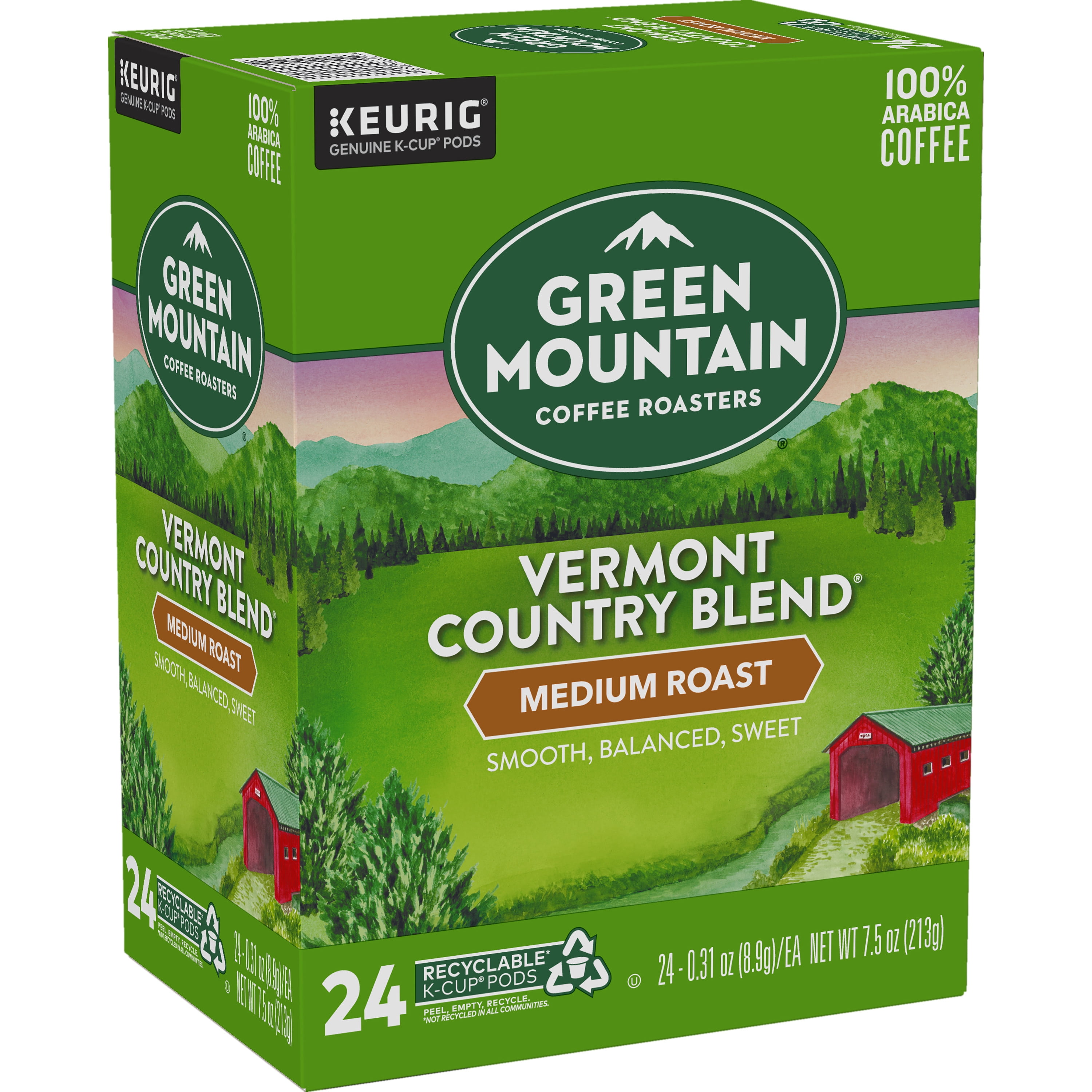 Green Mountain Coffee Vermont Country Blend Keurig Single-Serve K-Cup Pods, Medium Roast Coffee, 24 Count