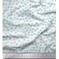 thumbnail image 1 of Soimoi White Viscose Chiffon Fabric Circle Geometric Print Sewing Fabric Yard 42 Inch Wide, 1 of 3