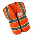 thumbnail image 4 of Wisewang Reflective Safety Vest for Engineer Construction w/ Pockets Free ze Orange Orange, 4 of 6