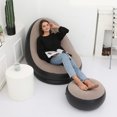 thumbnail image 3 of Foldable Inflatable Chair with Foot Stool, Blow Up Lounge Chair for Outdoor Camping Travel, 3 of 7