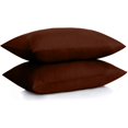 thumbnail image 4 of Dan River Standard Pillowcase Brown Set of 2 with Envelope Closure Jersey Knit Cotton Ultra Soft Breathable - 22x32 in, 4 of 9