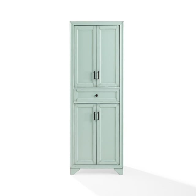 Crosley Furniture Tara Kitchen Storage Pantry in Distressed Seafoam Blue