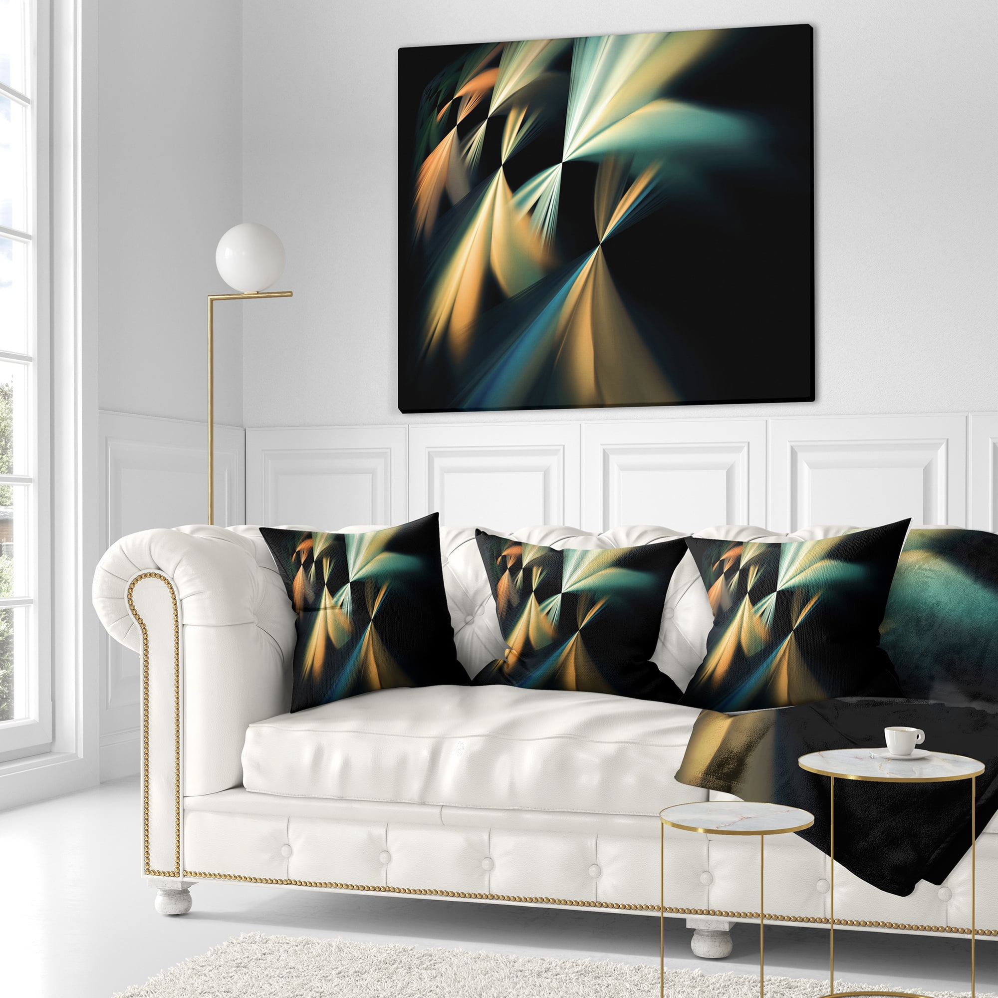 Designart Floating Abstract Fractal Designs - Abstract Throw Pillow - 18x18