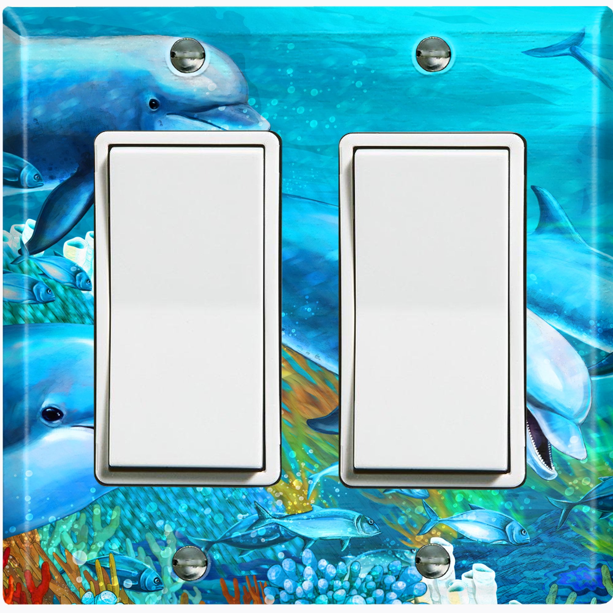 Shell Fishing Net Switch Plate Metal Beach Design Light Switch