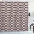 thumbnail image 1 of Geometric Shower Curtain, Abstract Patchwork Pattern with Floral Elements Dot and Snowflakes Rhombus Design, Fabric Bathroom Set with Hooks, 69W X 70L Inches, Multicolor, by Ambesonne, 1 of 3