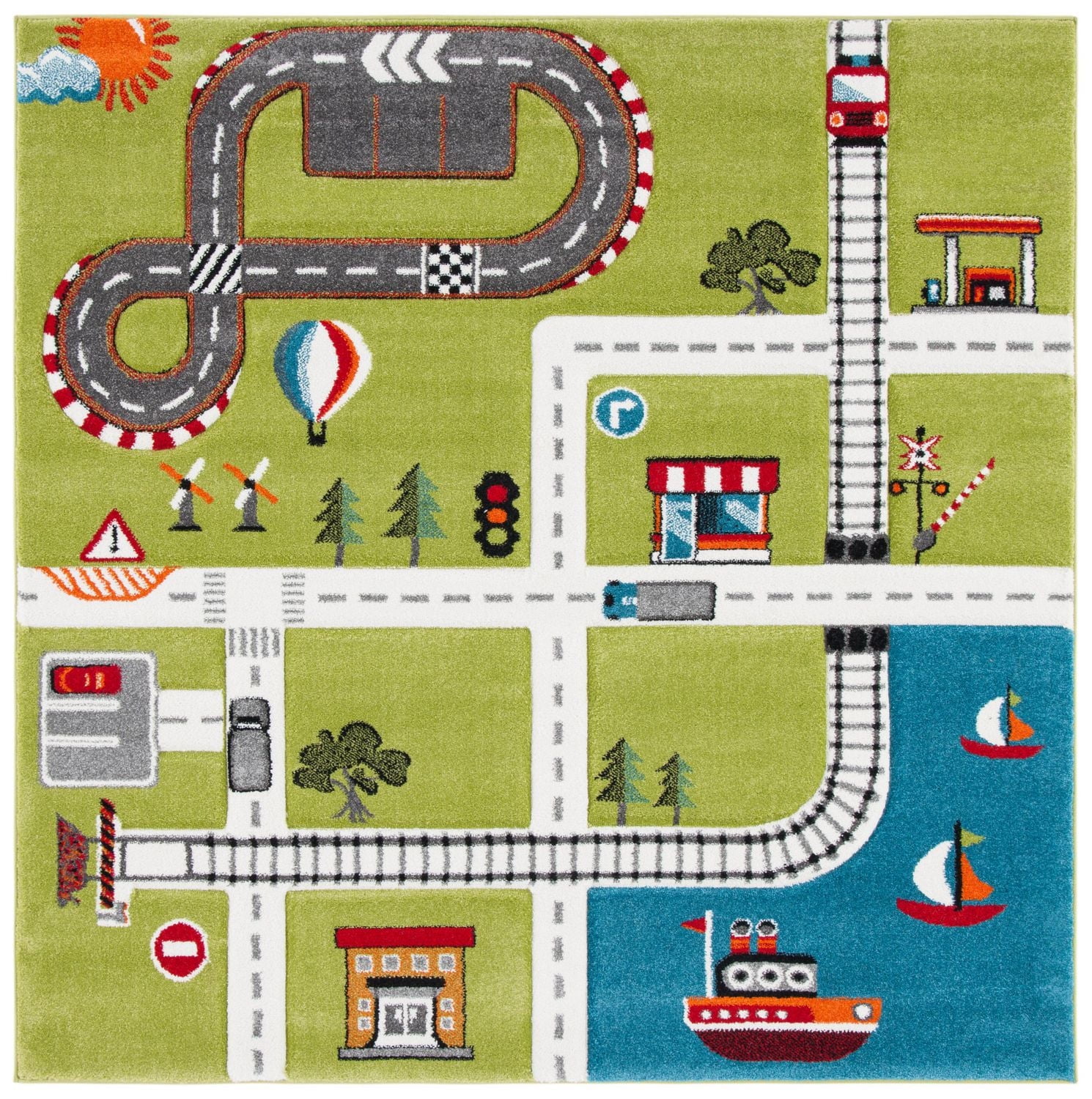 Safavieh Carousel Kids Devan Tapis de Ferroviaire