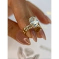 thumbnail image 2 of Oval Side Stone Diamond Engagement Ring 2.00 Carat, 14k, Yellow Gold Plated Size- (5 - 13) Available, 2 of 5