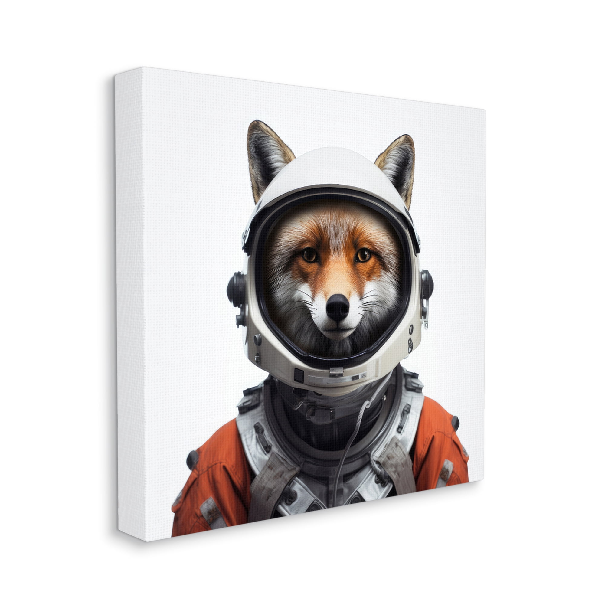 Stupell Industries Fox in Space Suit Animals & Insects Painting Gallery Wrapped Canvas Art Print Wall Art, 36 x 36