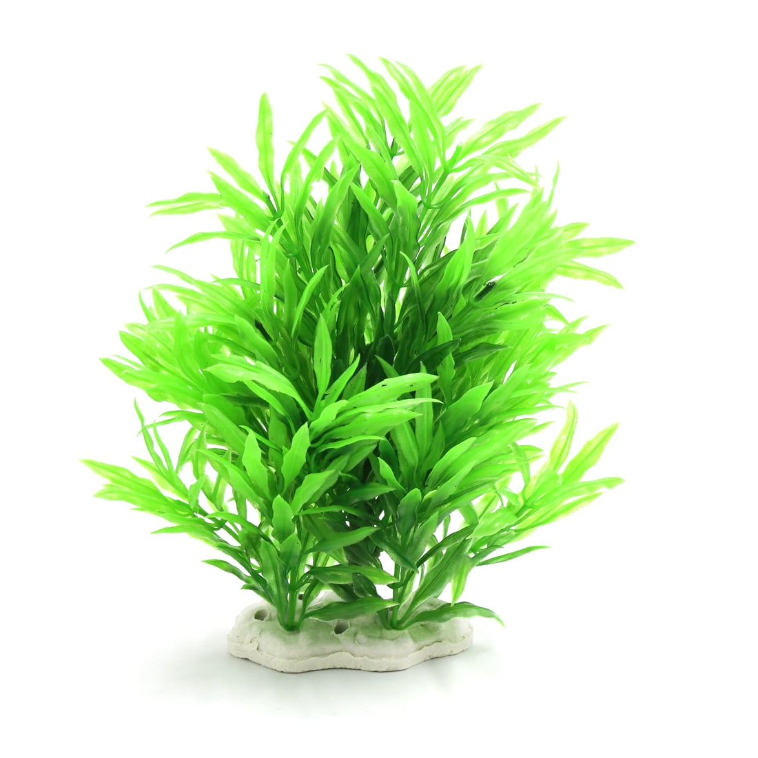 Green Plastic Leaves Lifelike Plant Betta Tank Fishbowl Decor W