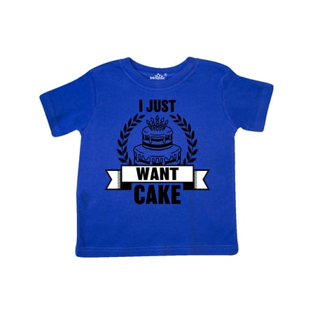 

Inktastic I Just Want Cake with Cake Gift Toddler Boy or Toddler Girl T-Shirt