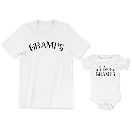 Gramps Men s T-Shirt I Love Gramps Baby Bodysuit Kids Youth Toddler Shirt Grandpa Tee