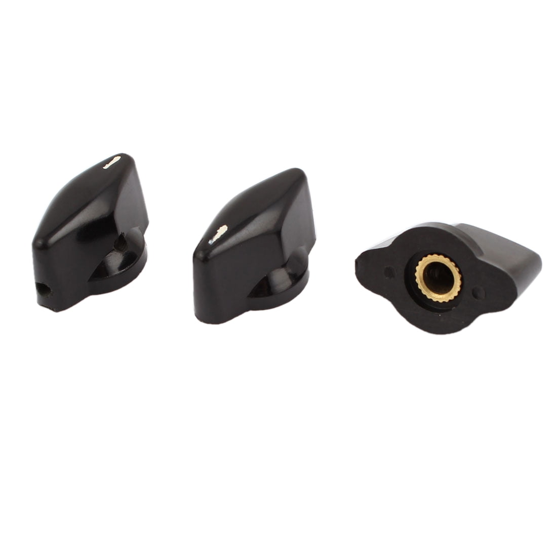 Unique Bargains 3 x Black Plastic Rotary Switch Knobs Cpas 6mm Dia