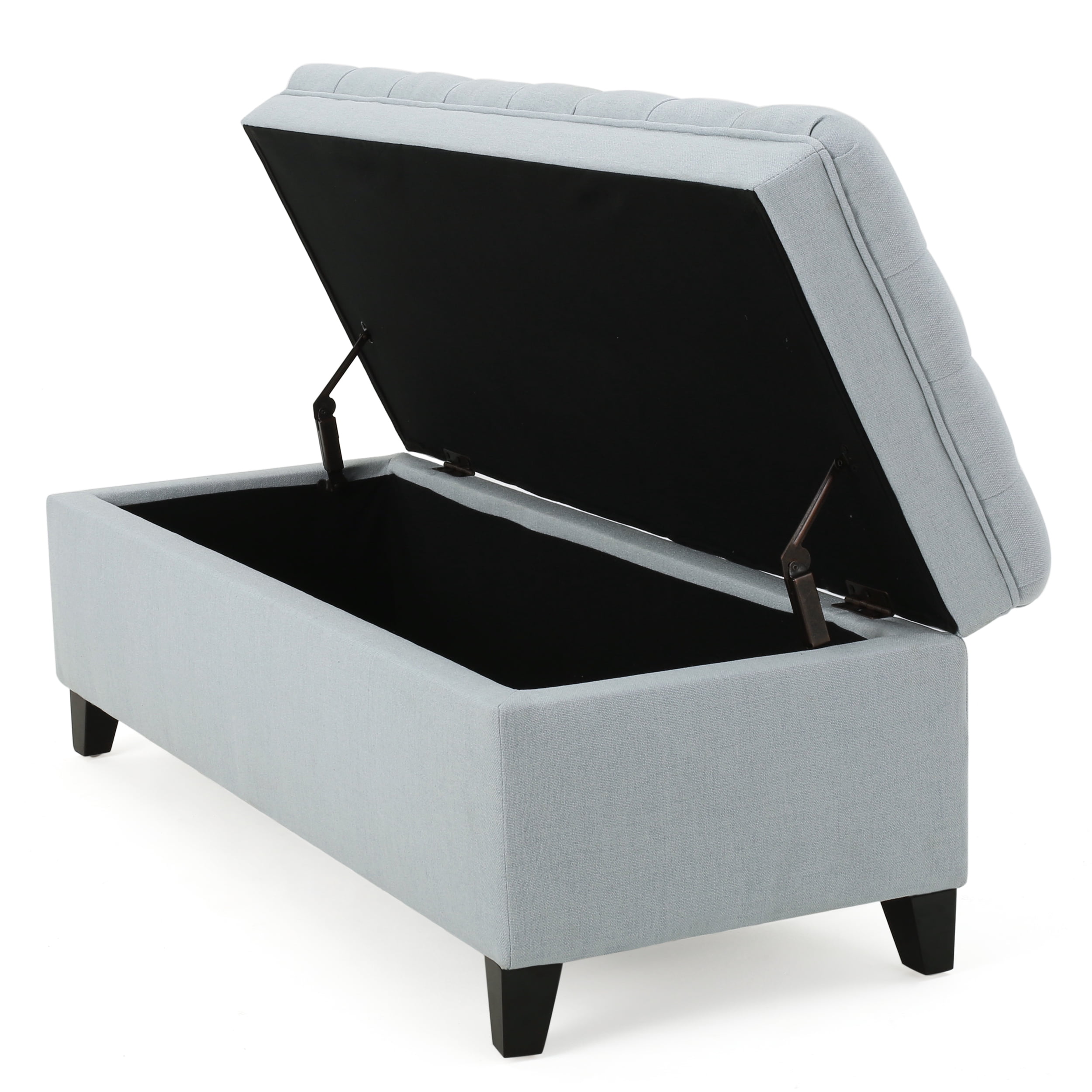 Noble House Jules Fabric Storage Ottoman,Light Sky