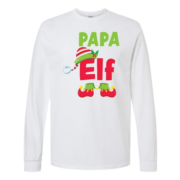 Inktastic Christmas Papa Elf Long Sleeve T-Shirt