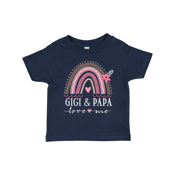 Inktastic Gigi and Papa Love Me Rainbow Girls Toddler T-Shirt