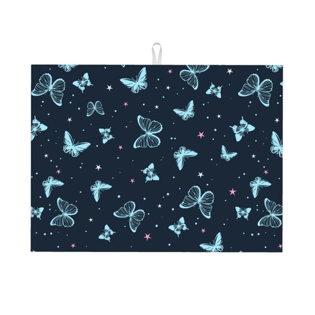 Fotbe Beautiful Butterflies Alfombrilla de Secado para Cocina con Estampado, 18x24 Pulgadas