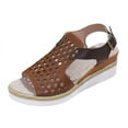 thumbnail image 6 of Dakaela Orthopedic Wedge Sandals for Women Dressy Walking Sandal Summer Platform Beach Shoes Brown 8, 6 of 7