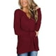 thumbnail image 3 of Túnica de punto de gofre de manga larga para mujer, camisetas casuales con cuello en V, jerséis de ajuste holgado Zhivalor WMZY-696-4, 3 of 6