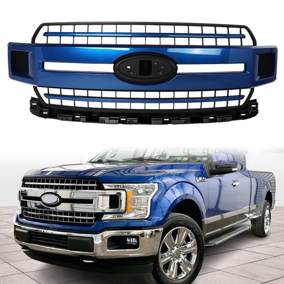Lightning Blue Front Grille Grill Assembly XLT Style For 2018 2019 2020 Ford F-150 F150