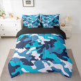 thumbnail image 2 of Homewish Abstract Camouflage Twin Bedding Sets 7-Piece for Kids Children Teens,Blue Black Bedding Comforter Set Microfiber,Geometric Camo Breathable Sheet Sets,Luxury Bedroom Decor,Reversible, 2 of 8