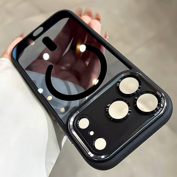 For iPhone17 Pro Max Case Matte Glass Magnetic Lens Guard Hard Compatible with iPhone 17 16 15 14 13 12 11