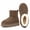 Mocha, variant on Platform Mini Boots for Women, Genuine Suede Fuzzy Ankle Snow Boots with Fur Lined, Chestnut