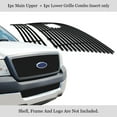 thumbnail image 2 of APS Compatible with Ford F-150 2004-2005 Main Upper Lower Bumper Stainless Steel Black 8x6 Horizontal Billet Front Grill Grille Insert Combo F67994J, 2 of 7