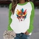thumbnail image 4 of Xuyuer Mardi Gras Shirts for Women Shirt Funny Mask Graphic Tee Carnival Long Sleeve Shirt V Neck Top, 4 of 6