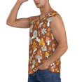 thumbnail image 3 of Bixox Men's Floral Hippie Mushrooms Printed Shirt Sleeveless Fitness Tank Top-Medium, 3 of 7