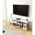 thumbnail image 5 of Modern TV Stand for 50" Television, Entertainment Center with Open Storage Shelves for Living Room, White, 5 of 12