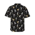 thumbnail image 3 of Goofa Playing Music Skeletons Hawaiian Shirt for Men, Unisex Summer Beach Casual Short Sleeve Button Down Shirts,Aloha Tropical Floral print shirt-, 3 of 9
