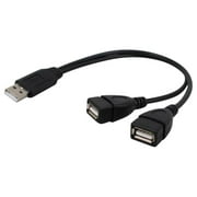 Openuye Cable Hub USB 2.0 Male to Double Dual USB Female 2 In 1 Durable Charging For Mobile Phone