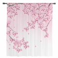 thumbnail image 2 of Cherry Blossom Semi Sheer Curtains Drapes for Living Room, Bedroom, French Doors Window 96 Inches Long, Gradient Tree Pink Flower Plant Rod Pocket Chiffon Curtain Drapery Voile Draperies Panel, 2 of 6