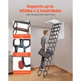 thumbnail image 3 of VEVOR Steel Attic Ladder Ceiling-Mounted Attic Stairs for 9.5 to 10.2 ft Ceilings, 3 of 9