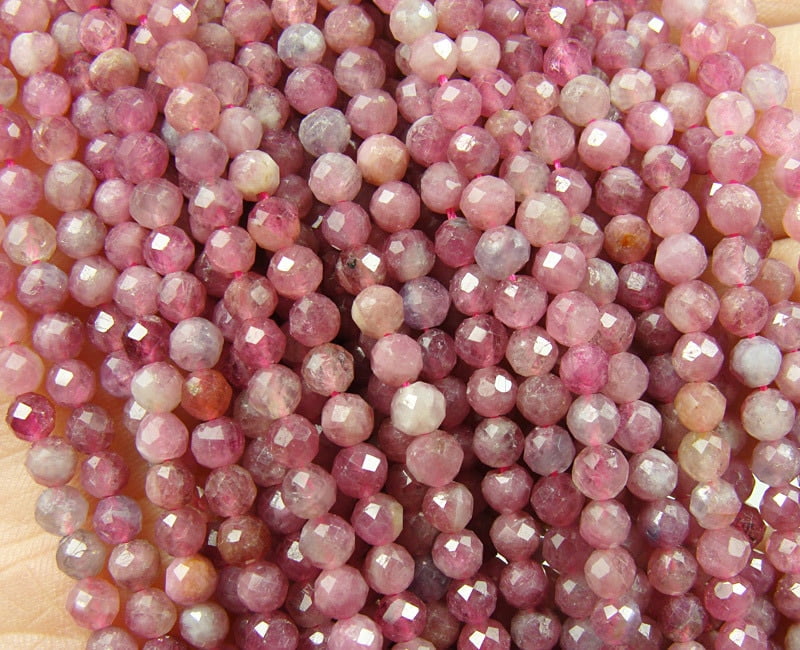 Natural 3mm Finely Cut Matrix Moonstone Faceted Beads Genuine Gemstone