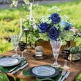 thumbnail image 5 of Morttic Fake Flowers 12Pcs Blue Roses Artificial Flowers in Bulk with Long Stem Realisitic Silk Roses for Centerpieces Baby Shower Party Home Valentine's Day Decorations, Navy Blue, 5 of 6