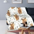 thumbnail image 4 of SPXUBZ Highland Cow Print Blanket Cute Farm Animal Flannel Throw Blankets for kids Adults 50"x60", 4 of 7