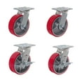 thumbnail image 1 of SY America Polyurethane Steel Heavy Duty Swivel Casters - Industrial Casters with Strong Load Capacity 4800LBS, Silent Use of Swivel Outdoor Caster, Furniture,Luggage Carts [6 Inches x 2 Width], 1 of 3